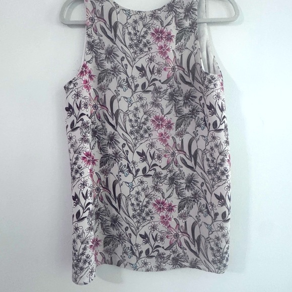 Emma & Olivia Tops - Floral Print Tank Top - Black and Pink